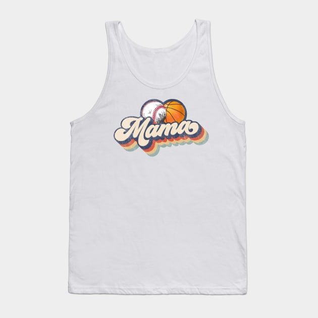 Retro Baseball Basketball Mama Tank Top by Wonder man 